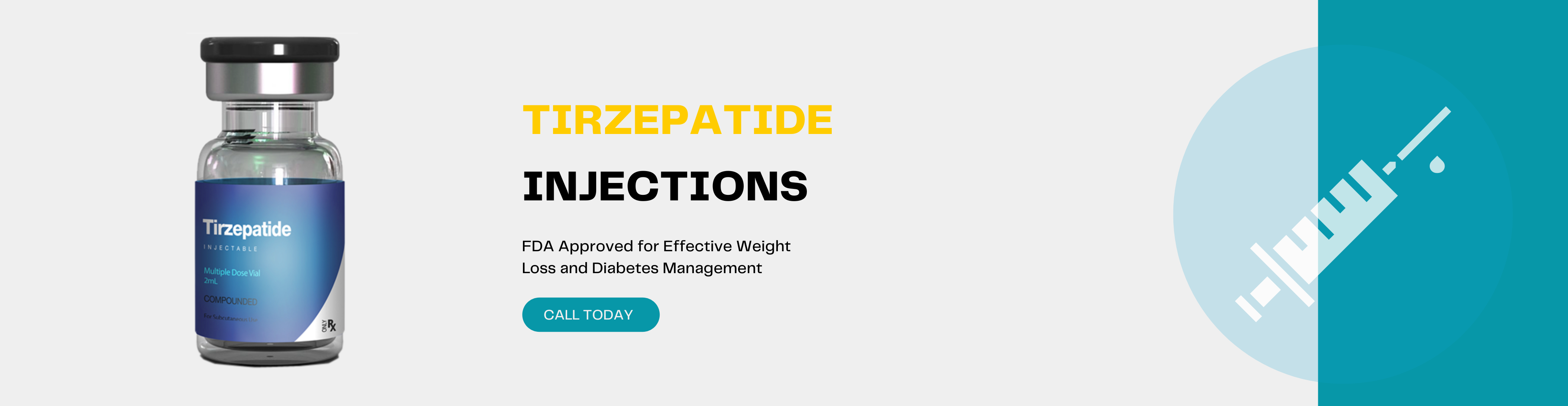 Tirzepatide weight loss injection vial and image from New Results Medical Weight Loss Scottsdale & Mesa AZ